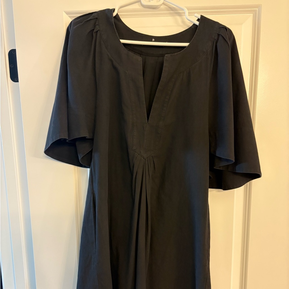 Tuckernuck Black Flutter-Sleeve Dress
